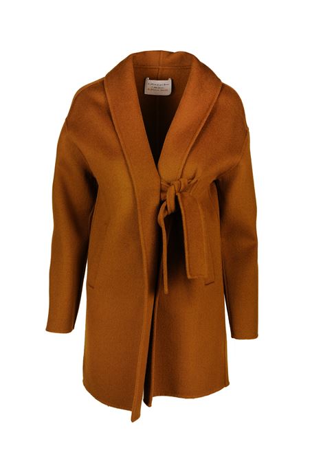 Cappotto in lana in colorazione marrone con fascia frontale ALESSIA SANTI | Cappotti | 35021S2303