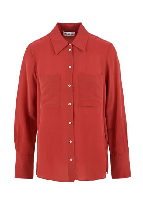 Raspberry-colored blande shirt - Fall/Winter 2023 season ATTIC AND BARN |  | ATSH0040470