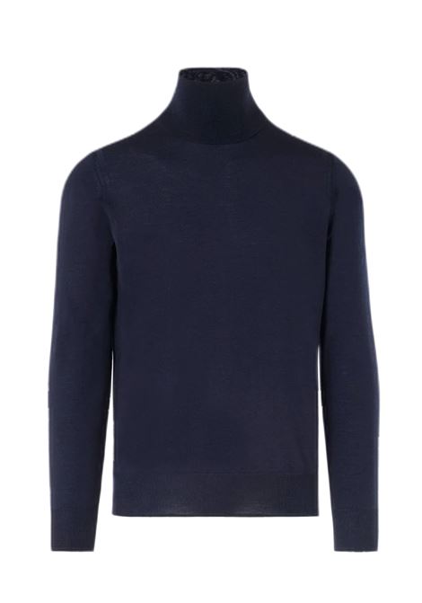 Navy blue turtleneck in extra-fine merino wool PAOLO PECORA |  | A003 F0016462