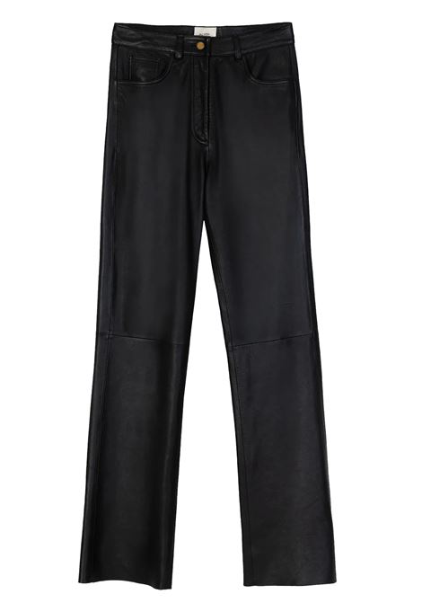 Pantalone Regular in Pelle ALYSI | Pantaloni | 254106A4013NE