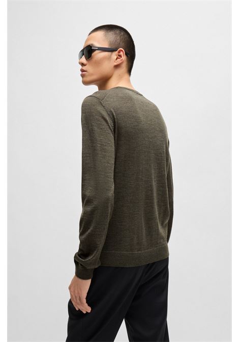 BOSS - Slim fit crew neck sweater in virgin wool BOSS |  | 50468239378