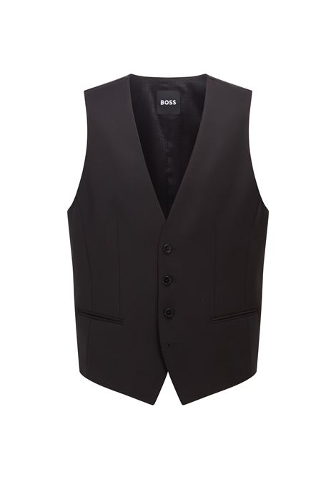 Gilet monopetto in serge di lana vergine - ONE BOSS | Gilet | 50469160001