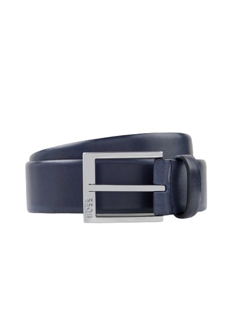 Italian leather belt with silver-coloured buckle BOSS |  | 50471170401