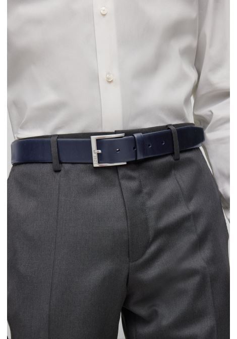 Italian leather belt with silver-coloured buckle BOSS |  | 50471170401