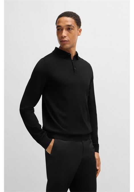 Slim fit virgin wool sweater with polo collar BOSS |  | 50476355001