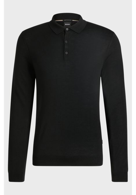 Slim fit virgin wool sweater with polo collar BOSS |  | 50476355001