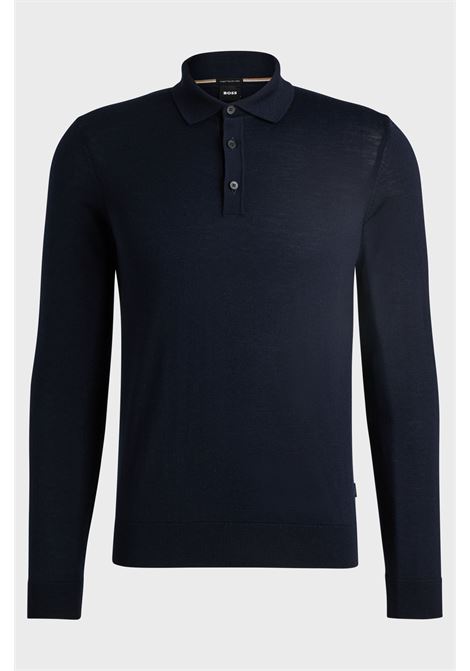 Slim fit virgin wool sweater with polo collar BOSS |  | 50476355404