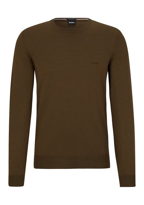 Virgin wool crewneck sweater with embroidered logo BOSS |  | 50476364361