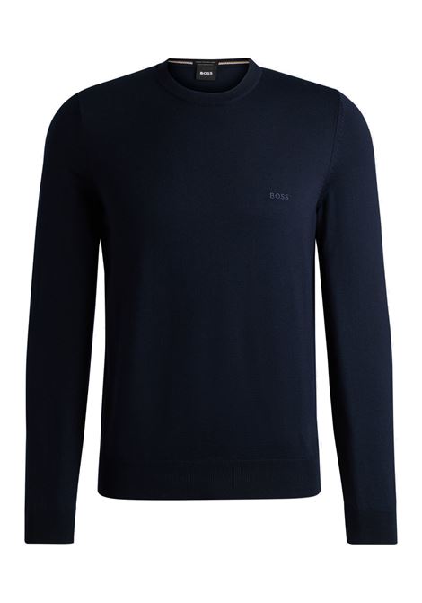 Virgin wool crewneck sweater with embroidered logo BOSS |  | 50476364404