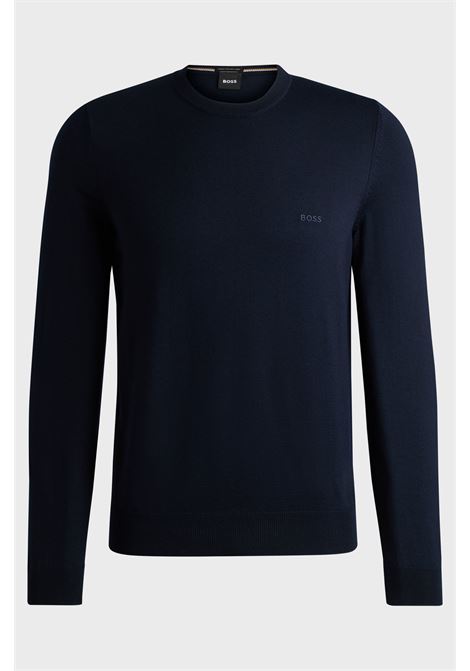 Virgin wool crewneck sweater with embroidered logo BOSS |  | 50476364404