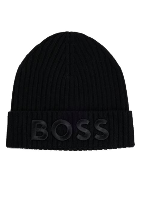 Berretto in lana vergine con logo ricamato BOSS | Cappelli | 50497815001