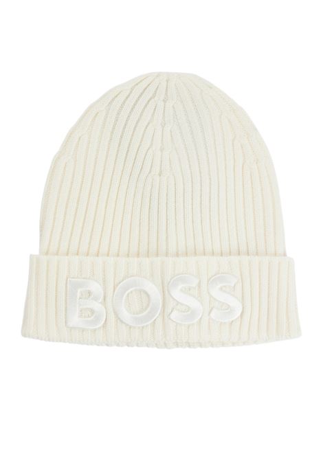 Berretto in lana vergine con logo ricamato BOSS | Cappelli | 50497815118