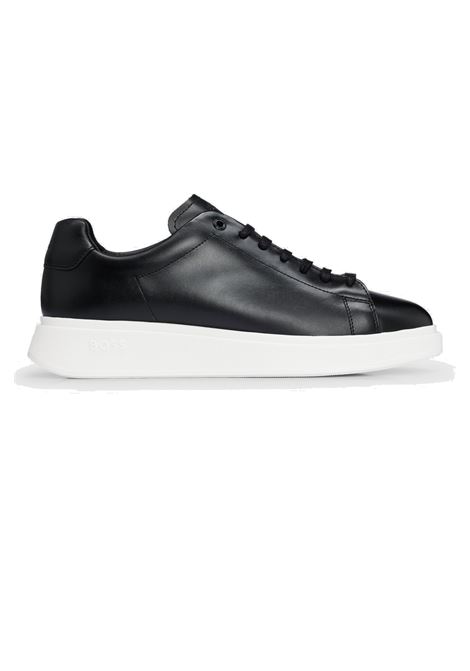 BOSS glossy leather sneakers with lace-up closure and logo rubber sole BOSS |  | 50497887001