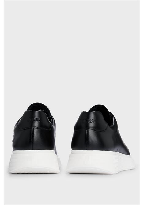 BOSS glossy leather sneakers with lace-up closure and logo rubber sole BOSS |  | 50497887001