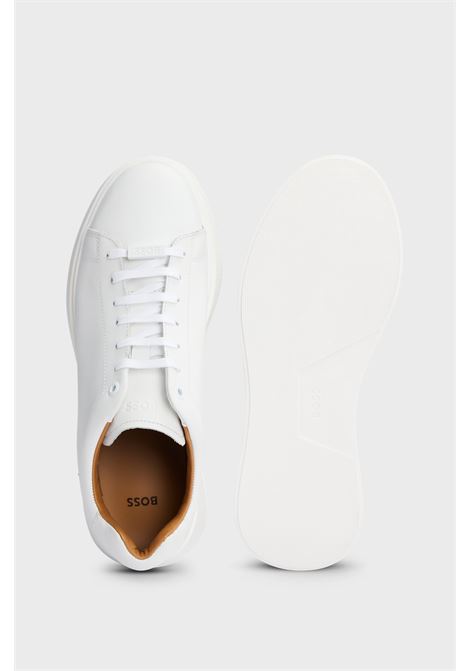 BOSS glossy leather sneakers with lace-up closure and logo rubber sole BOSS |  | 50497887100