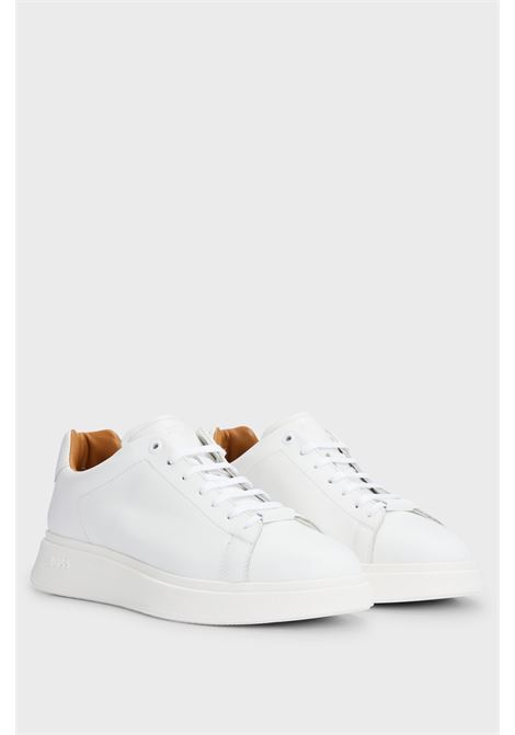 BOSS glossy leather sneakers with lace-up closure and logo rubber sole BOSS |  | 50497887100