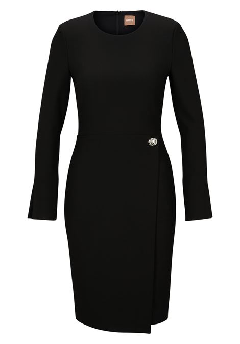 BOSS Women's Slim Fit Dress with Turnlock Detail and Wrap Skirt BOSS |  | 50504186001