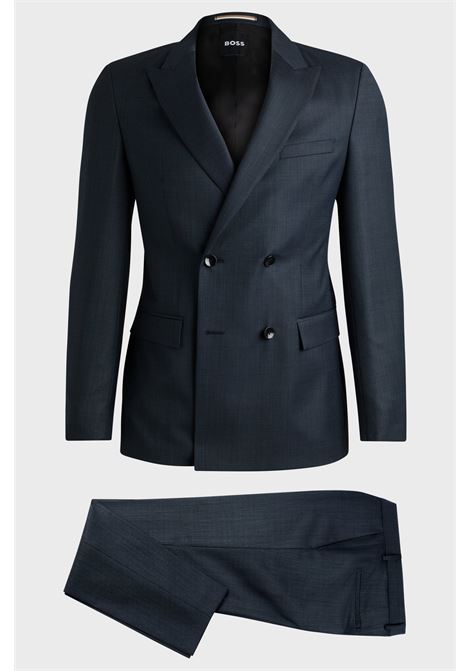 Double-breasted wool slim fit suit with micro pattern BOSS |  | 50518118404