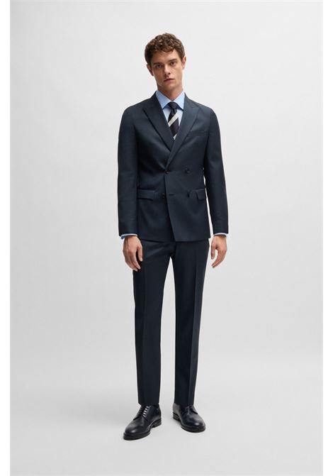 Double-breasted wool slim fit suit with micro pattern BOSS |  | 50518118404