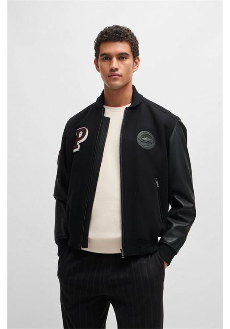 Porsche x BOSS Wool-blend jacket with leather sleeves BOSS |  | 50523088001