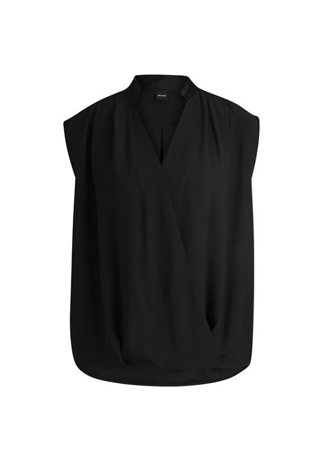 BOSS Women's Sleeveless Blouse in Fluid Fabric with Crisscross Detail BOSS |  | 50523367001