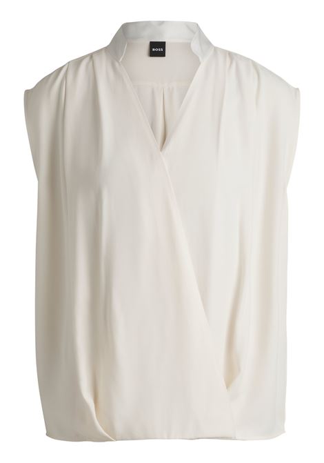 BOSS Women's Sleeveless Blouse in Fluid Fabric with Crisscross Detail BOSS |  | 50523367118