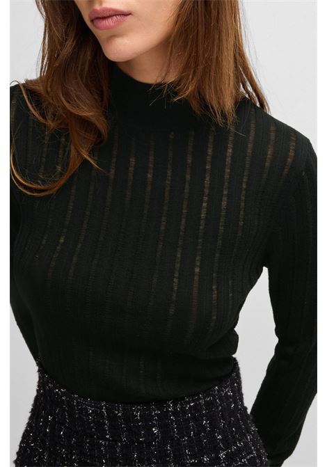 Virgin wool sweater with worked stripes BOSS |  | 50523736001