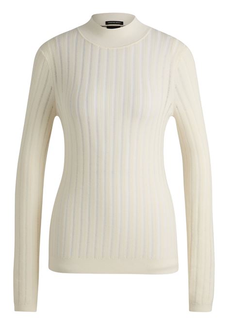 BOSS - Virgin wool sweater with worked stripes BOSS |  | 50523736118