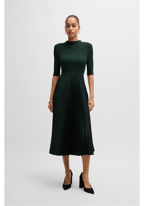 Dress with three-quarter sleeves and pleated skirt BOSS |  | 50523753359