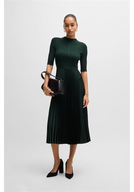 Dress with three-quarter sleeves and pleated skirt BOSS |  | 50523753359