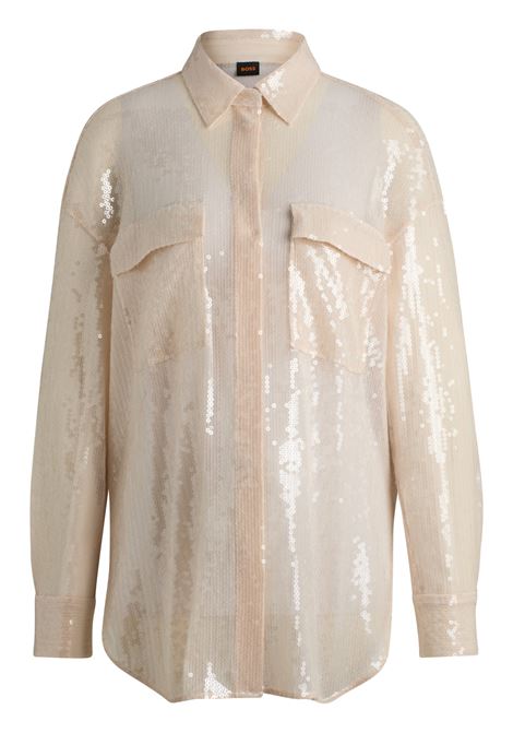 BOSS - Relaxed fit blouse with sequins and pointed collar BOSS |  | 50524263848