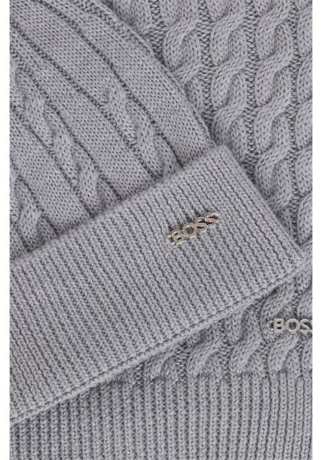 Set con sciarpa e cappello in misto lana in confezione regalo BOSS | Sciarpe | 50524302040