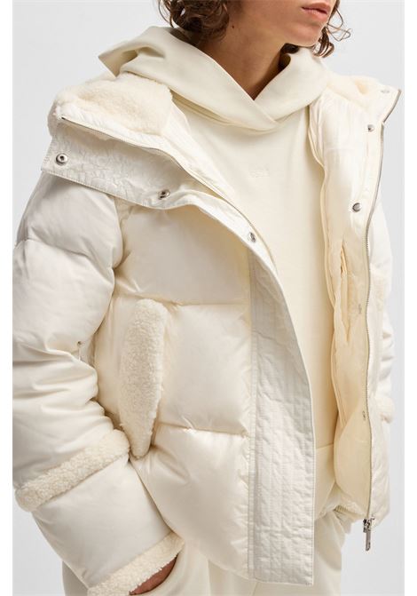 Water-repellent down jacket with plush trim BOSS |  | 50524479118