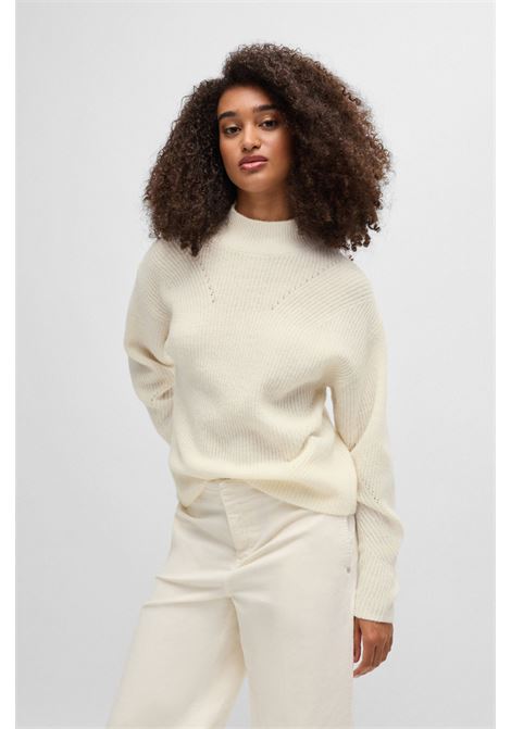 BOSS - Sweater with funnel neck and ribbed knitting BOSS |  | 50526487118