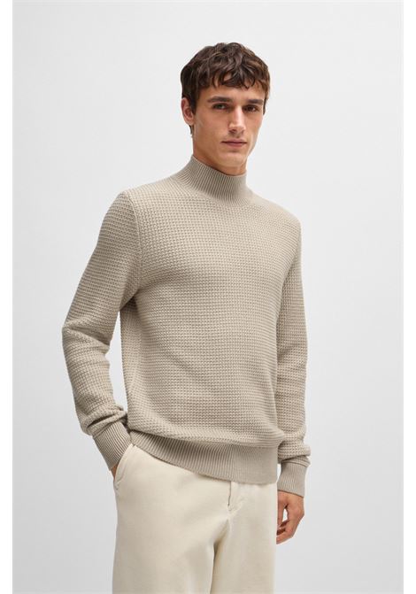 Cotton and virgin wool turn down collar sweater BOSS |  | 50526833275