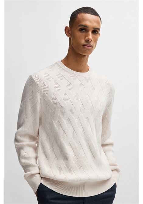 Virgin wool regular fit sweater with knit BOSS |  | 50526895131