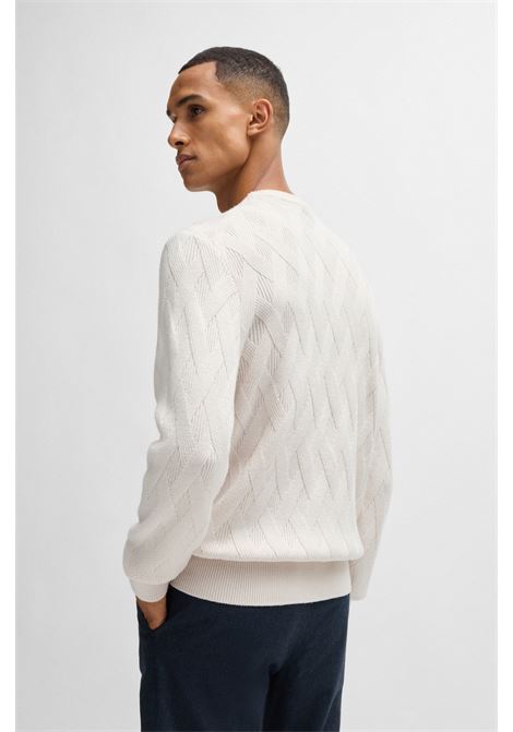 Virgin wool regular fit sweater with knit BOSS |  | 50526895131