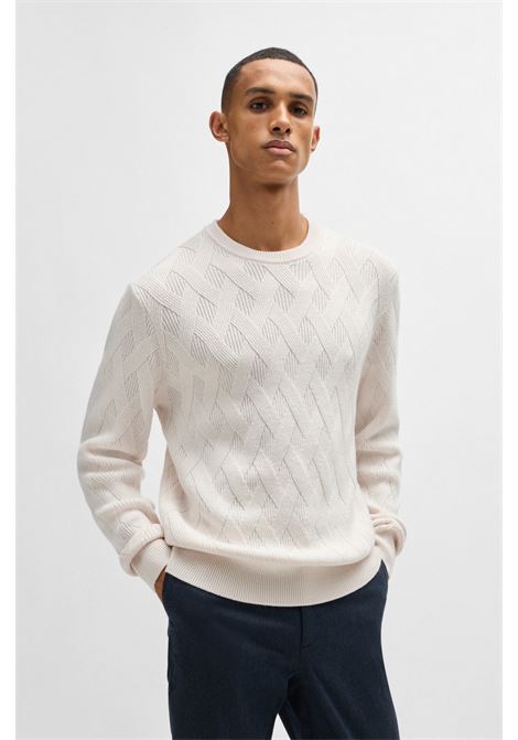 Virgin wool regular fit sweater with knit BOSS |  | 50526895131