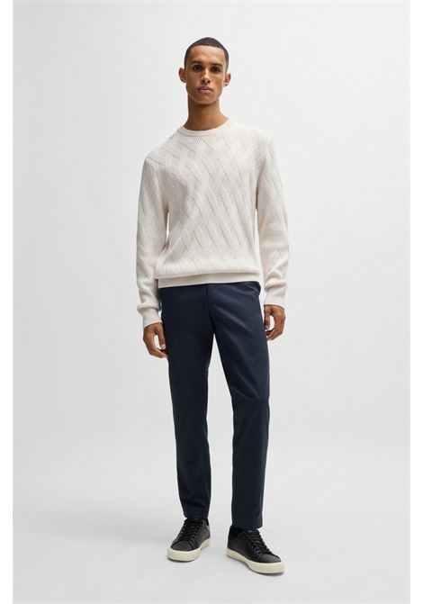 Virgin wool regular fit sweater with knit BOSS |  | 50526895131