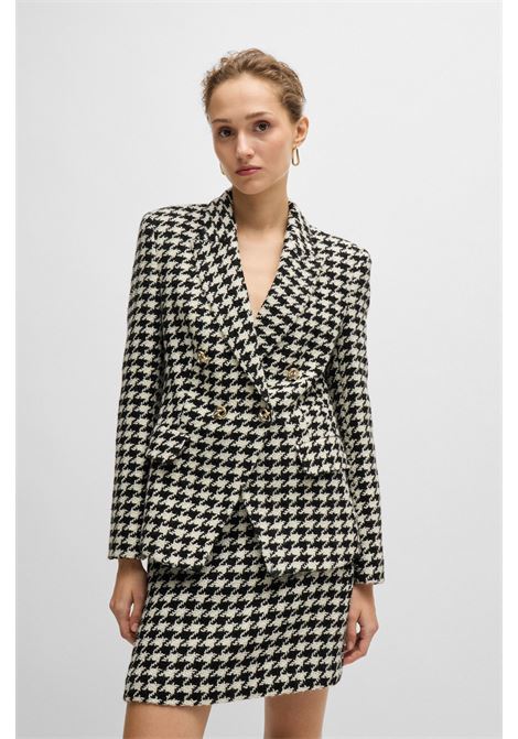 Slim fit jacket in houndstooth fabric with metal trim BOSS |  | 50528616967