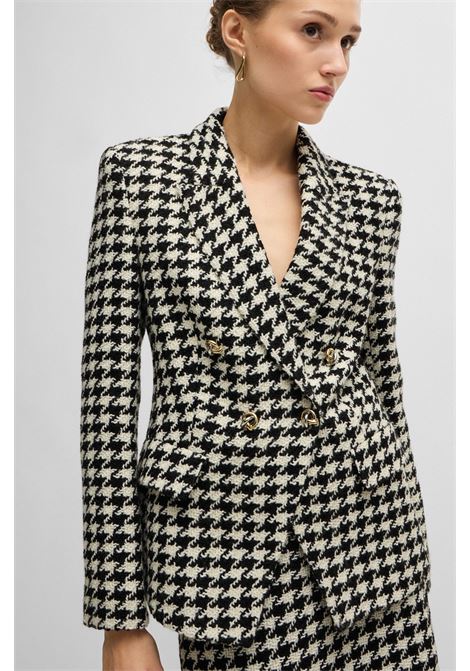 Slim fit jacket in houndstooth fabric with metal trim BOSS |  | 50528616967