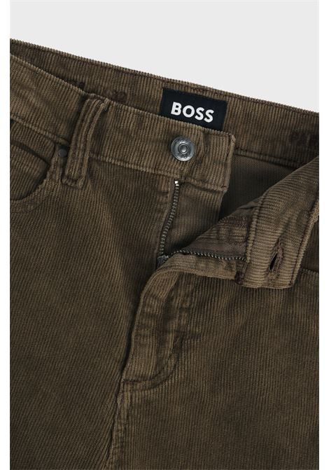 Jeans straight fit in comodo velluto a coste elasticizzato marrone BOSS | Jeans | 50531423361