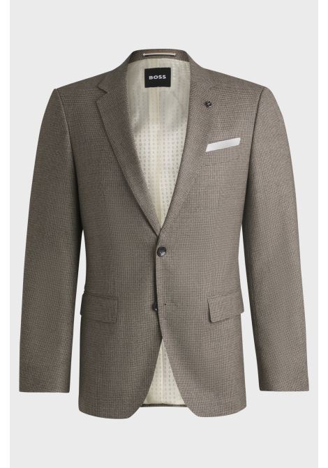 Stretch wool slim fit jacket with micro pattern BOSS |  | 50534517131