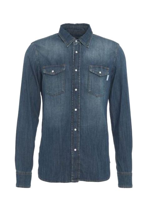 Camicia in Denim con Bottoni Chiari GRIFONI | Camicie | GS120030/102B/SS26