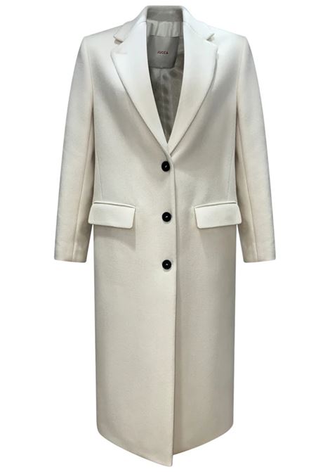 Cappotto Jucca Monopetto Bianco con Bottoni in Contrasto JUCCA | Cappotti | J4056025/14045