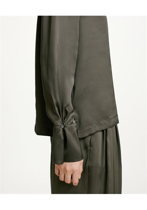 Washed silk-military green kenta blouse MOMONI |  | MOBL0090777