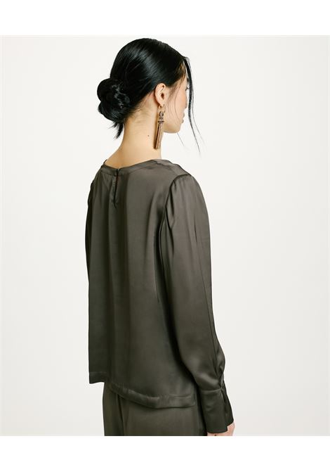 Washed silk-military green kenta blouse MOMONI |  | MOBL0090777