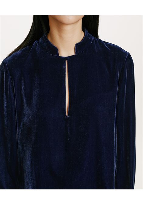 Silk-blend velvet blouse with keyhole opening MOMONI |  | MOBL0200852