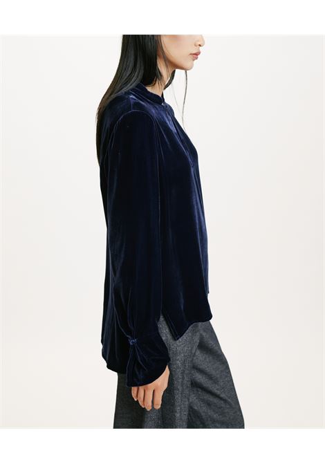 Silk-blend velvet blouse with keyhole opening MOMONI |  | MOBL0200852