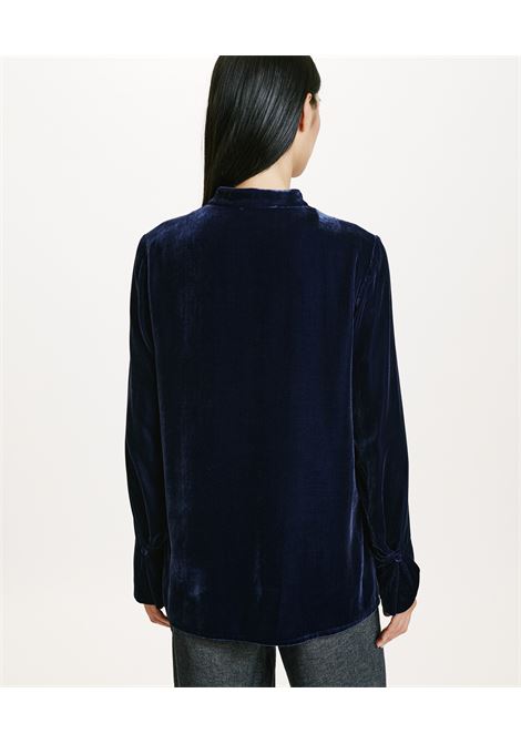 Silk-blend velvet blouse with keyhole opening MOMONI |  | MOBL0200852